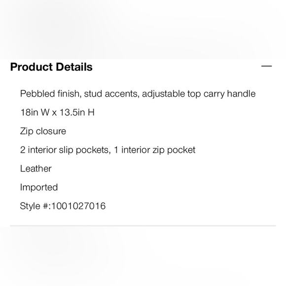 VINCE CAMUTO Black Leather Trim Hobo Bag With Studs NWT - Picture 5 of 5